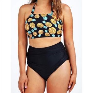 NEW WITH TAG! Pineapple high waisted bikini set